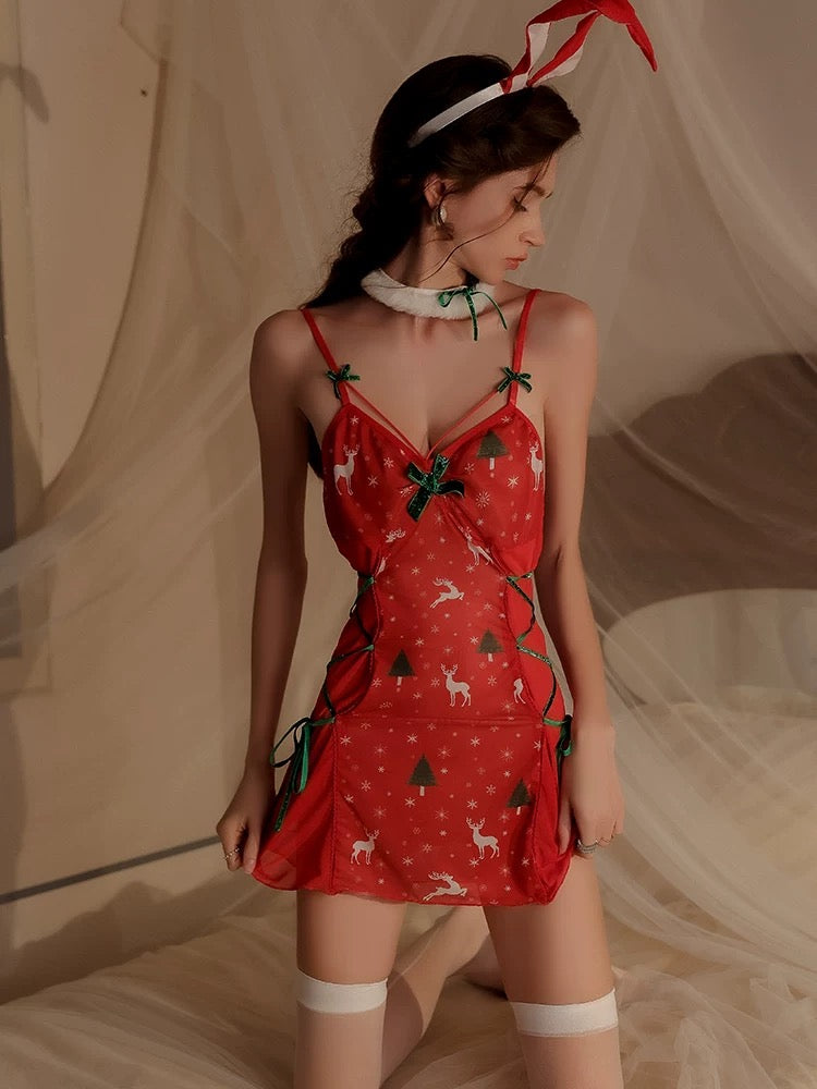 Merry Christmas Lingerie Set (Red)