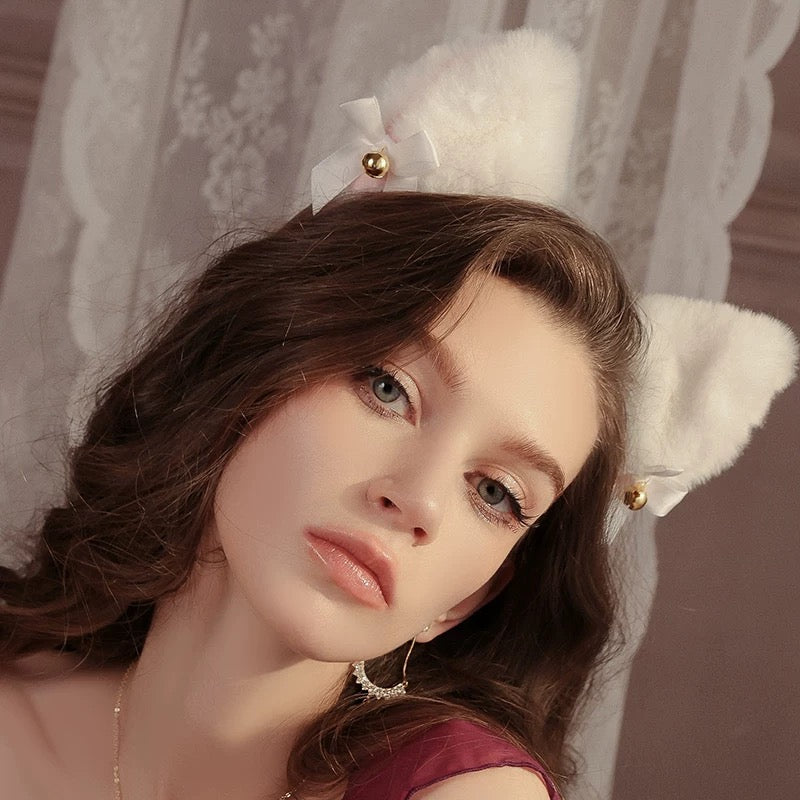 Jory Matching Bunny Head Band (White)