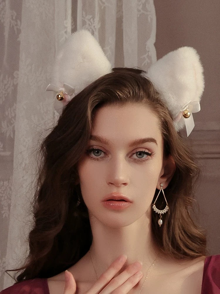 Jory Matching Bunny Head Band (White)