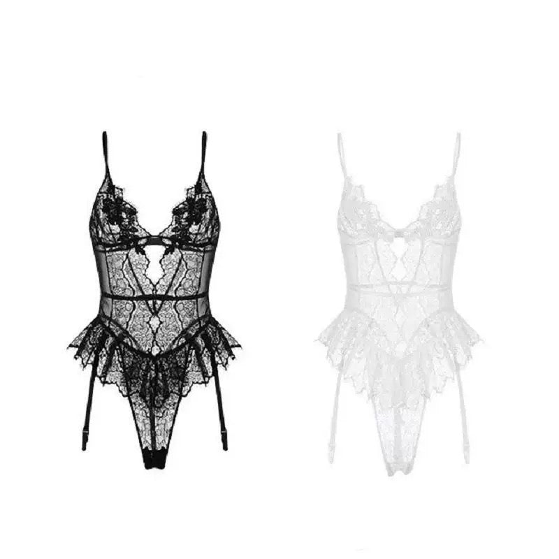 Madison Lace Sexy Bodysuit Lingerie (Black)