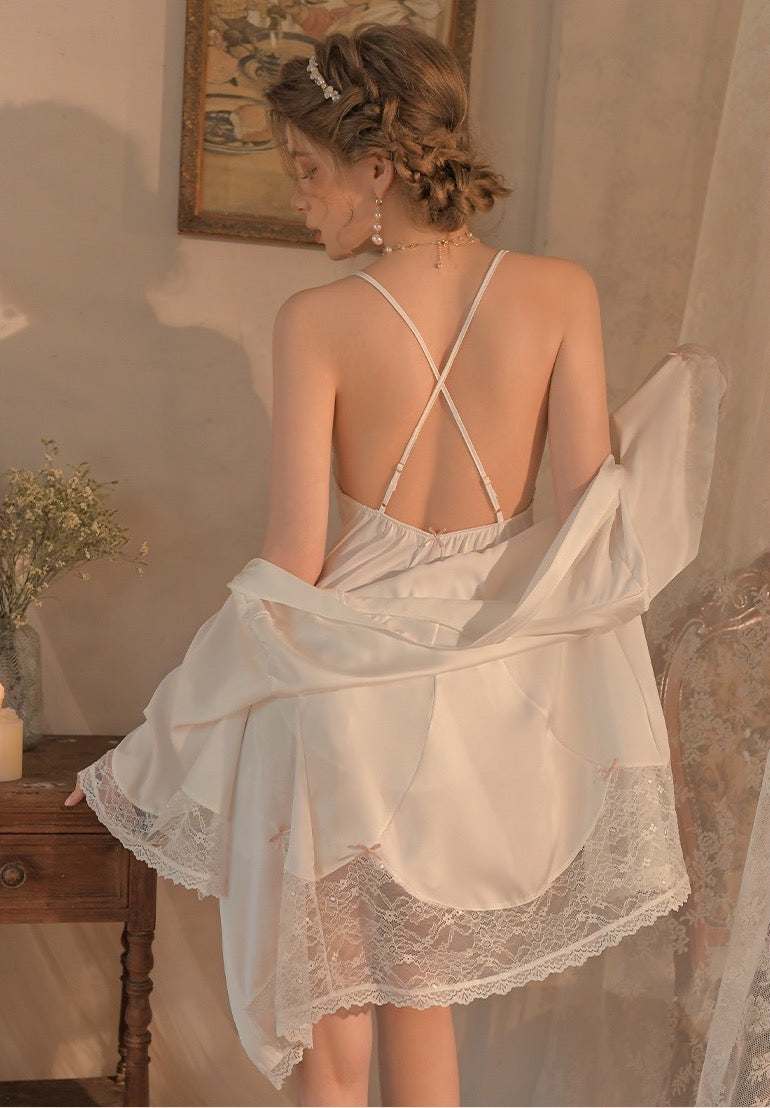 Joanne Nightdress Set (White)