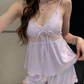 Anna Casual Lace Trim Padded Set (Purple)