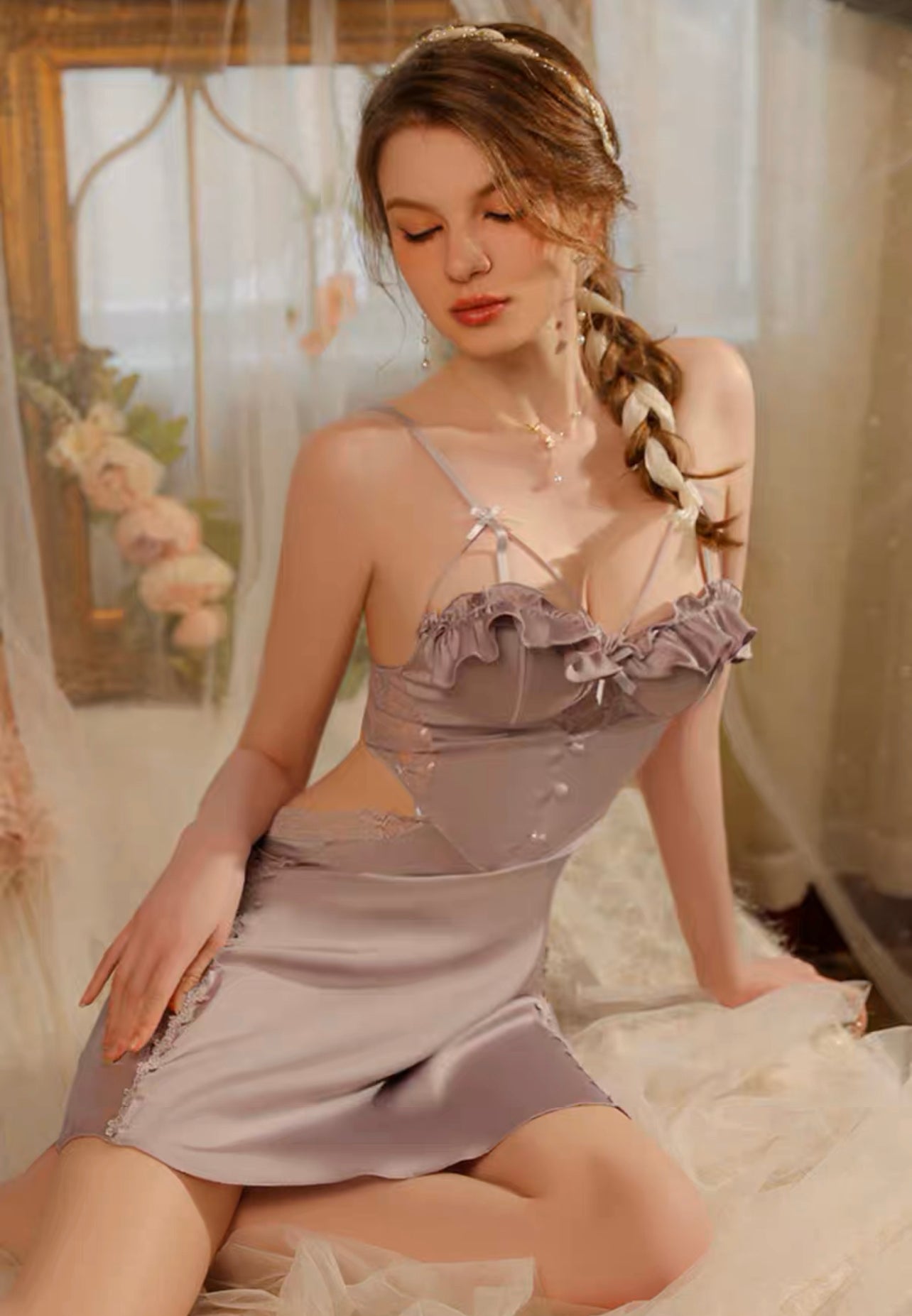Mila Charming Nightdress (Purple)