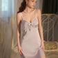 Lena Contrast Sweet Nightdress (Purple)