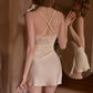 Danni Padded Lace Trim Feminine Nightdress (Cream)