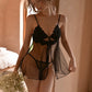 Jules Lace Mesh Babydoll Lingerie (Black)