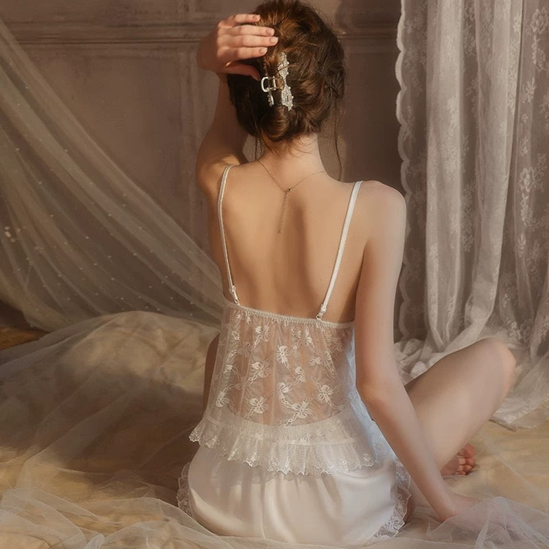 Rozette Padded Organza Lace Trim Set (White)