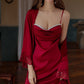 Orlene Pearl Ruched Nightdress (Maroon)
