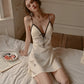Hermoine Padded Lace Trim Nightdress (Cream)
