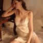 Xixili Lace Trim Padded Nightdress Set (Cream)