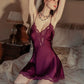 Omorose Lace Trim Padded Nightdress (Mulberry)