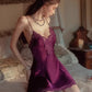 Omorose Lace Trim Padded Nightdress (Mulberry)
