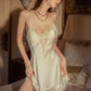 Omorose Lace Trim Padded Nightdress (Cream)