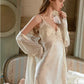 Zoey Polkadot Padded Nightdress Set (White)