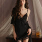 Aella V-Neck Padded Nightdress Set (Black)