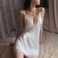 Aella V-Neck Padded Nightdress Set (White)