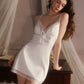 Aella V-Neck Padded Nightdress Set (White)