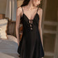 Malin Padded Tie String Nightdress (Black)