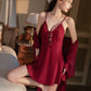 Malin Padded Tie String Nightdress (Red)