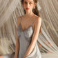 Sabrina Padded Lace Trim Nightdress (Blue)