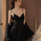 Sabrina Padded Lace Trim Nightdress (Black)