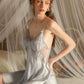 Sabrina Padded Lace Trim Nightdress (Blue)