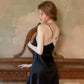 Angeline Cute Lace Trim Padded Nightdress (Black)