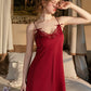 Angeline Cute Lace Trim Padded Nightdress (Red)