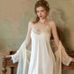 Angeline Cute Lace Trim Padded Nightdress (Cream)