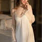 Angeline Cute Lace Trim Padded Nightdress (Cream)