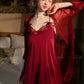 Angeline Cute Lace Trim Padded Nightdress (Red)