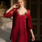 Angeline Cute Lace Trim Padded Nightdress (Red)