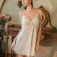 Amorita Lace Trim Padded Nightdress (Cream)