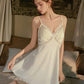 Amorita Lace Trim Padded Nightdress (Cream)