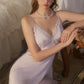 Amorita Lace Trim Padded Nightdress (Purple)