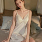 Amorita Lace Trim Padded Nightdress (Cream)