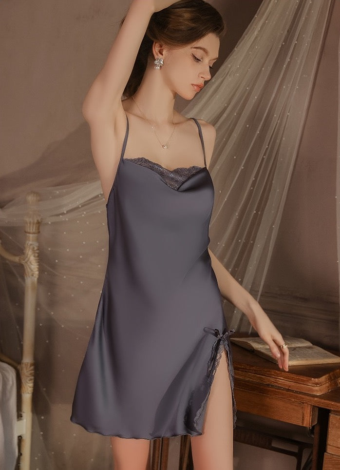 Emerson Lace Nightdress (BlueGrey)