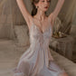 Mila V-Neck Lace Trim Nightdress (Purple)