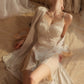 Esther Flattering Lace Trim Nightdress Set (Champagne)