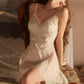 Esther Flattering Lace Trim Nightdress Set (Champagne)