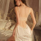 Esther Flattering Lace Trim Nightdress Set (Champagne)