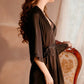 Ollie Lace Trim Nightdress Set (Black)