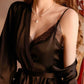 Ollie Lace Trim Nightdress Set (Black)