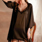 Ollie Lace Trim Nightdress Set (Black)