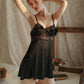 Fay Ruffle Lace Nightdress (Black)