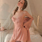 Linette Sweet Lace Nightdress Set (Pink)