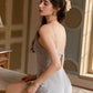 Claris Lace trim Padded Nightdress (Blue)