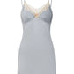 Claris Lace trim Padded Nightdress (Blue)