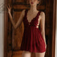 Ottavia Lace Trim Lingerie (Maroon)