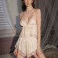 Aubrey Casual Lace Trim Padded Set (Cream)